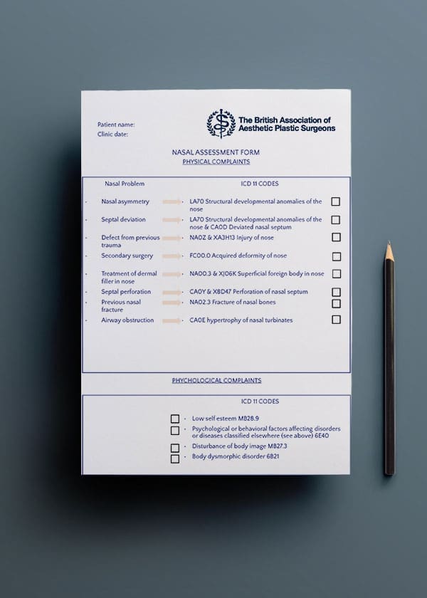 HR Plastic Surgery - BAAPS Nasal assessment form
