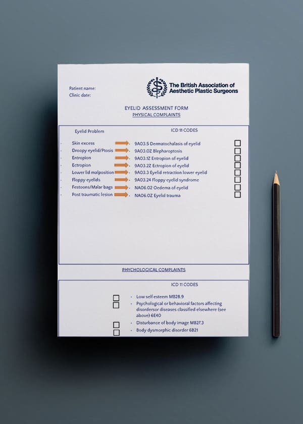HR Plastic Surgery - BAAPS eyelid assessment form